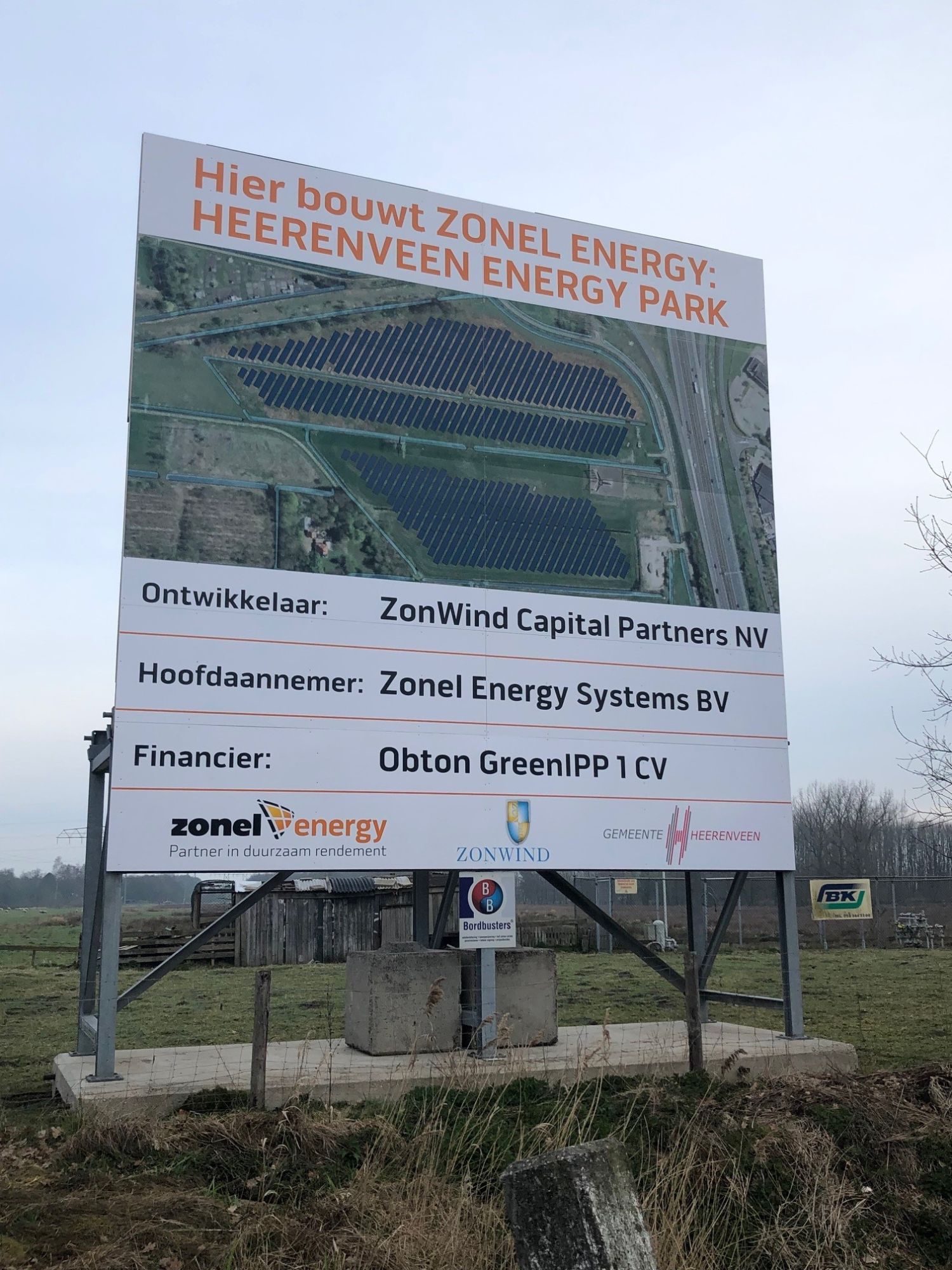 Construction sign Heerenveen Energy Park